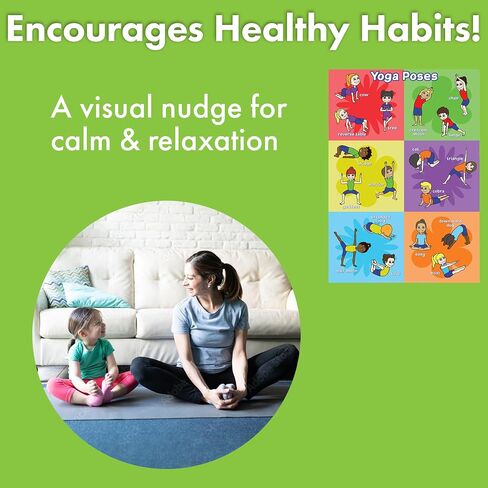 Covelico Kids Yoga Poses Poster & Toddler Yoga Poster for Mindful Kids Yoga. Use Calming Corner Items Kids Poster to Practice Yoga for Kids. Classroom Yoga Poster & Home Physical Therapy Posters. in Kuwait