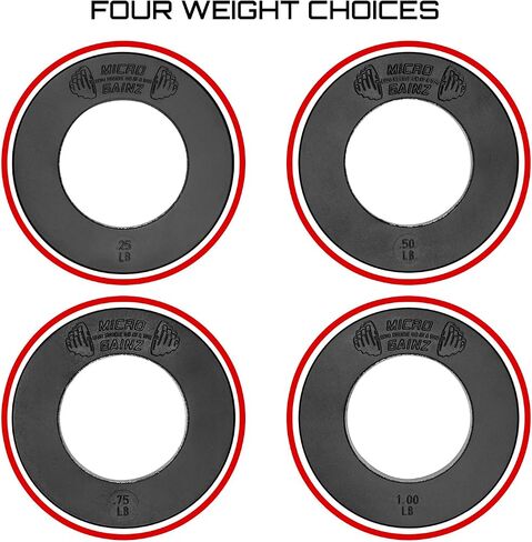 Micro Gainz Calibrated Fractional Weight Plates Set, 8 Piece Olympic Weight Plates Set with Bag, Designed for Olympic Barbells for Strength Training and Micro Loading, Made in USA in Saudi Arabia