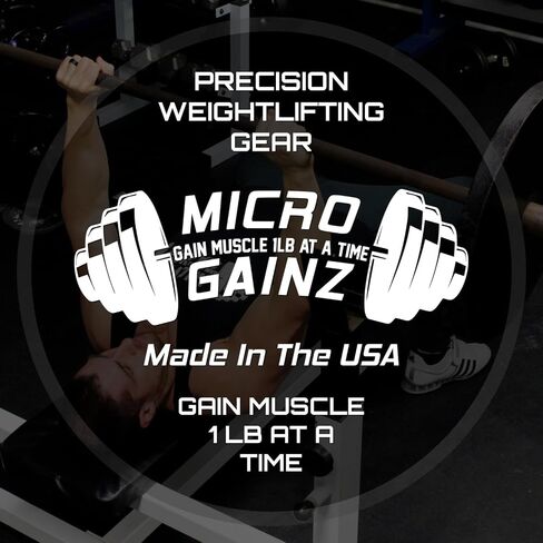 Micro Gainz Calibrated Fractional Weight Plates Set, 8 Piece Olympic Weight Plates Set with Bag, Designed for Olympic Barbells for Strength Training and Micro Loading, Made in USA in Saudi Arabia