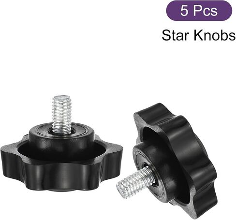 uxcell 5Pcs Star Knobs, M8x35mm Plastic Hex Shaped Clamping Handle Screw Knobs, Hand Tightening Star Screw Knob for Machinery Umbrella Base Replacement in Saudi Arabia