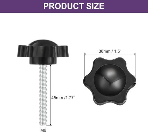 uxcell 5Pcs Star Knobs, M8x35mm Plastic Hex Shaped Clamping Handle Screw Knobs, Hand Tightening Star Screw Knob for Machinery Umbrella Base Replacement in Saudi Arabia