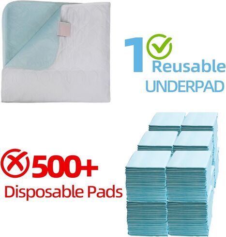 Washable Bed Pads Waterproof for Incontinence, Heavy Absorbent Reusable Pads 30" X 36" (4 Pack), Bed Protector Pads, Underpads Pee Pads for Adults, Elderly, Kids, Toddler and Pets, Absorbent Pads in Saudi Arabia