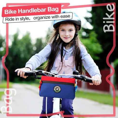 Bike handlebar bag,Kids bike basket front,Waterproof bike bags for bicycles,Large capacity kids bike basket,Kids bike accessories for Boys, Girls, Toddlers Bike or Scooter(Black, Small size in Saudi Arabia