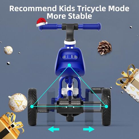 XJD 5 in 1 Toddler Bike, Tricycle for Toddlers 1-3 with Adjustable Seat Height, Removable Pedals, Ideal Balance Bike for Boys and Girls (Blue) in Kuwait