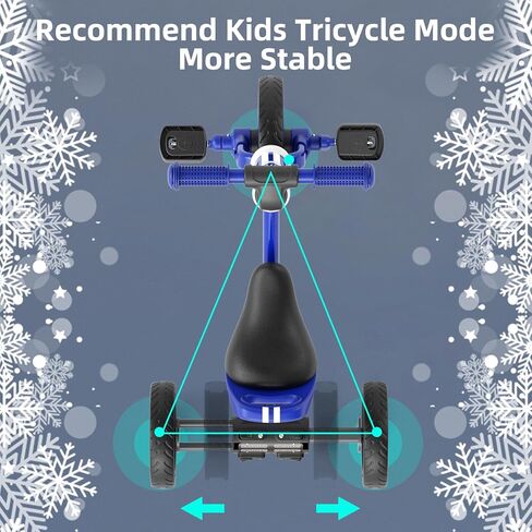 XJD 5 in 1 Toddler Bike, Tricycle for Toddlers 1-3 with Adjustable Seat Height, Removable Pedals, Ideal Balance Bike for Boys and Girls (Blue) in Kuwait