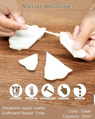 Endhokn Epoxy Glue 30 دقيقة، 2 جزء من غراء الإيبوكسي الشفاف 0.85FL.OZ، علاج بطيء DIY لاصق إيبوكسي لإصلاح السيراميك والبورسلين والزجاج والأكريليك والبلاستيك والخشب والمعادن والحجر، إلخ in Kuwait