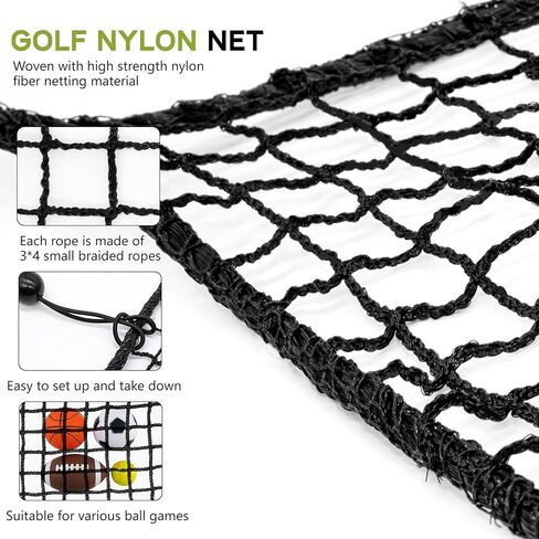 شبكات جولف من النايلون، شبكة ممارسة الجولف في الهواء الطلق في الأماكن المغلقة مع عدة تعليق سلكية للقيادة في الفناء الخلفي، شبكة جولف لممارسة شبكة حاجز، شبكة رياضية بطول 10 أقدام لضرب الجولف والبيسبول والهوكي وكرة القدم in Kuwait