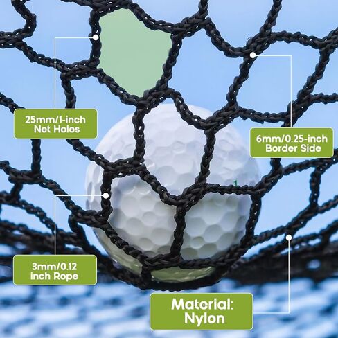 شبكات جولف من النايلون، شبكة ممارسة الجولف في الهواء الطلق في الأماكن المغلقة مع عدة تعليق سلكية للقيادة في الفناء الخلفي، شبكة جولف لممارسة شبكة حاجز، شبكة رياضية بطول 10 أقدام لضرب الجولف والبيسبول والهوكي وكرة القدم in Kuwait