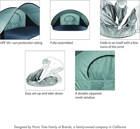 PICNIC TIME NCAA Wingate University Bulldogs Manta Portable Beach Tent, Pop Up Tent, Beach Sun Shelter Pop Up, (Gray with Black Accents) in Saudi Arabia