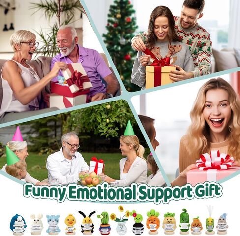 حيوانات كروشيه إيجابية، دعم عاطفي، دمية كروشيه قرش، مخلل بطاطس، ذرة، ديكور غرفة صغيرة مضحكة محبوكة، هدايا مصنوعة يدويًا للنساء والرجال والصديقات والأصدقاء وأعياد الميلاد وعيد الميلاد in Kuwait