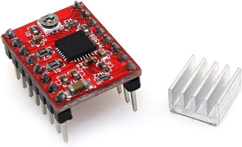 DIGISHUO 5Pcs A4988 Compatible StepStick Stepper Motor Driver Module with Heat Sink for 3D Printer Controller Ramps 1.4(Pack of 5Pcs) (Red) in Saudi Arabia