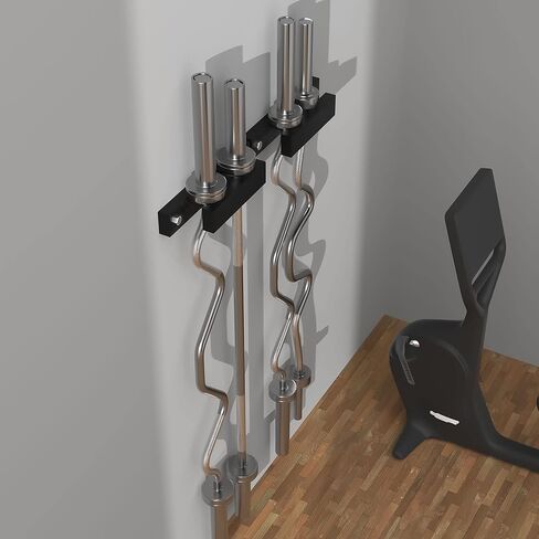 حامل الأثقال، حامل على الحائط من الأثقال للقضبان الأولمبية والكورية، منظم رف رفع الأثقال الرأسي للتخزين في صالة الألعاب الرياضية المنزلية in Kuwait