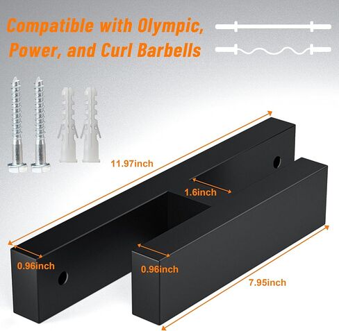 حامل الأثقال، حامل على الحائط من الأثقال للقضبان الأولمبية والكورية، منظم رف رفع الأثقال الرأسي للتخزين في صالة الألعاب الرياضية المنزلية in Kuwait