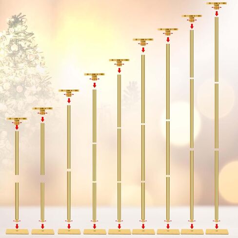 Tioncy شمعدانات أرضية لـ 9 شمعدانات ذراع بطول 42 بوصة حامل شموع أرضية طويل القامة لشموع عمود Tealight شمعدان ذهبي معدني محور لحفلات الزفاف وحفلات الممر وحفلات الزفاف in Saudi Arabia