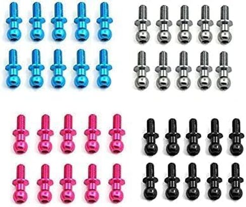 10Pcs Silver Metal Hex Ball Head Screws for TT01 TT02 Sakura D5 1/10 RC Car Spare Parts Universal Vehicle Scale Accessories Vehicle Parts in Saudi Arabia