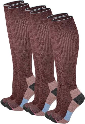 Dr. Motion Compression Knee High Socks (3 Pairs), Arch Support Outdoor Running Hiking Socks for Women in Saudi Arabia