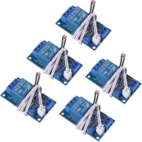DUTTY XH-M131 Photoresistor Relay Module, DC 12V 10A Light Control Switch Photoresistor Relay Module Detection Sensor Brightness Automatic Control Module with Cable (5 Pcs) in Saudi Arabia