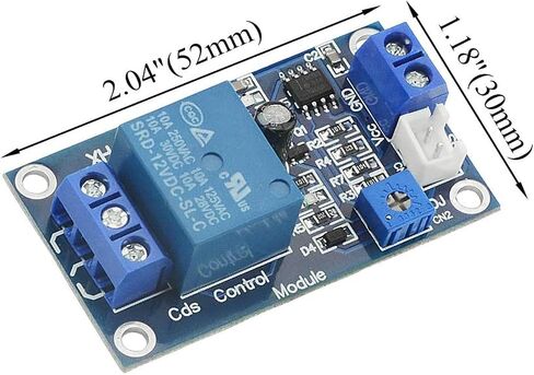DUTTY XH-M131 Photoresistor Relay Module, DC 12V 10A Light Control Switch Photoresistor Relay Module Detection Sensor Brightness Automatic Control Module with Cable (5 Pcs) in Saudi Arabia