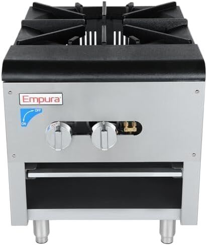 18" Heavy-Duty Natural Gas Stock Pot Stove | Countertop Hot Plate Range for Restaurant Catering | (1) Burner, 110,000 BTU | 18"W x 23"D x 23"H, Stainless Steel (Included: LP Conversion Kit) in Saudi Arabia