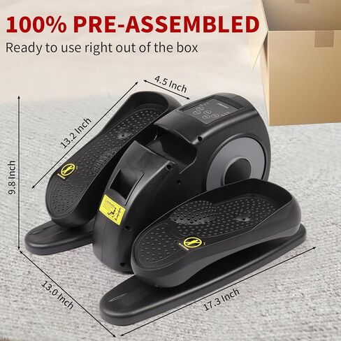 Ktaxon جهاز بيضاوي الشكل كهربائي، جهاز بيضاوي الشكل تحت المكتب مع جهاز تحكم عن بعد، شاشة LCD، 5 سرعات تعديل، 3 أوضاع تلقائية، مجمعة بنسبة 100% وتشغيل صامت in Kuwait