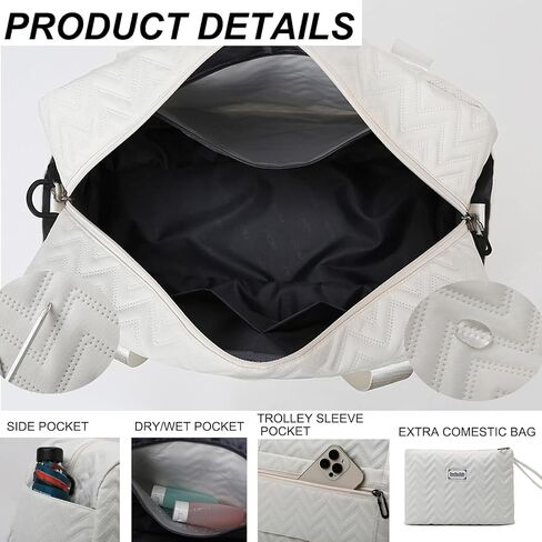 Travel Bag with Wash Bag Men's Women's Sports Bag Gym Expandable Wet and Dry Separate Waterproof Slant Travel Bag Business Trip Sports Hospital Weekend Away Duffel Bag (Midnight Black) in Saudi Arabia