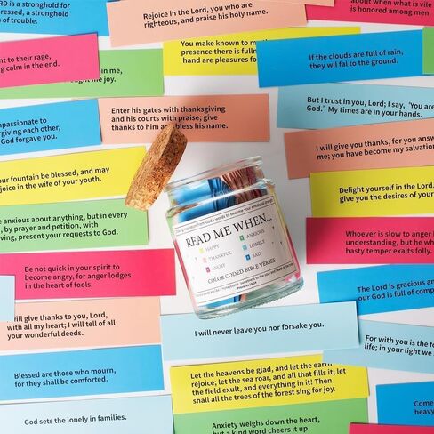Bible Verses in a Jar - Christian Gifts for Women, Read Me When Bible Verses Jar Expresses Emotions and Feelings, Comes with Scripture Prayer Cards Bible Tags, Christian Gifts for Women Men Learning in Saudi Arabia