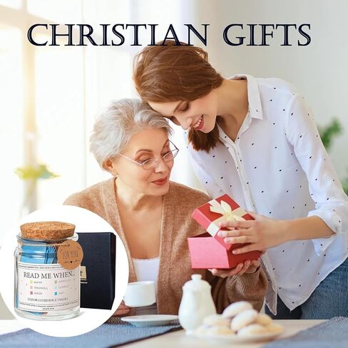 Bible Verses in a Jar - Christian Gifts for Women, Read Me When Bible Verses Jar Expresses Emotions and Feelings, Comes with Scripture Prayer Cards Bible Tags, Christian Gifts for Women Men Learning in Saudi Arabia