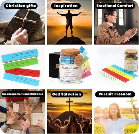 Bible Verses in a Jar - Christian Gifts for Women, Read Me When Bible Verses Jar Expresses Emotions and Feelings, Comes with Scripture Prayer Cards Bible Tags, Christian Gifts for Women Men Learning in Saudi Arabia
