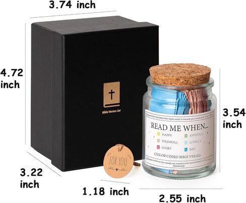 Bible Verses in a Jar - Christian Gifts for Women, Read Me When Bible Verses Jar Expresses Emotions and Feelings, Comes with Scripture Prayer Cards Bible Tags, Christian Gifts for Women Men Learning in Saudi Arabia