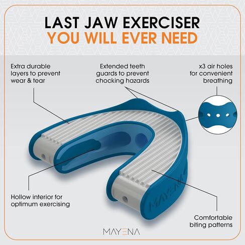 Mayena Full Face Activator | Jaw Exerciser for Men & Women | Activates & Rejuvenates All Facial Muscles | 3 Resistance Levels Silicone Jawline Exerciser | Universal Fit Upgraded Model in Saudi Arabia