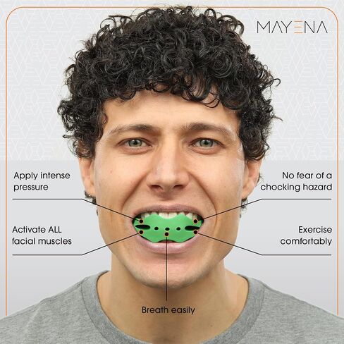 Mayena Full Face Activator | Jaw Exerciser for Men & Women | Activates & Rejuvenates All Facial Muscles | 3 Resistance Levels Silicone Jawline Exerciser | Universal Fit Upgraded Model in Saudi Arabia