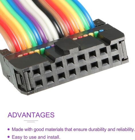 DMiotech 1 حزمة 34 دبابيس IDC سلك شقة قوس قزح الشريط كابل 66 سنتيمتر 2.54 مللي متر الملعب اللوح أسلاك توصيل معزز للمشاريع الإلكترونية in Saudi Arabia