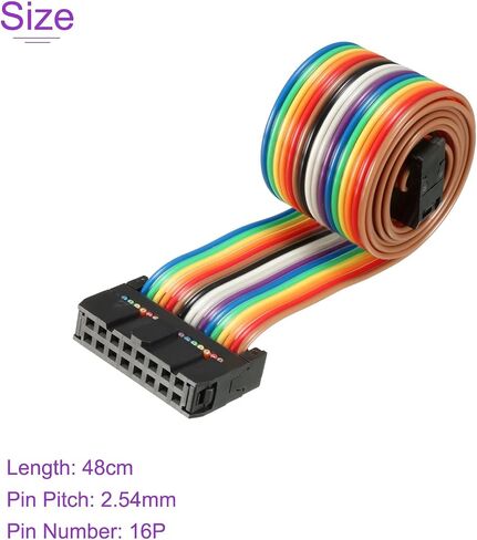 DMiotech 1 حزمة 34 دبابيس IDC سلك شقة قوس قزح الشريط كابل 66 سنتيمتر 2.54 مللي متر الملعب اللوح أسلاك توصيل معزز للمشاريع الإلكترونية in Saudi Arabia
