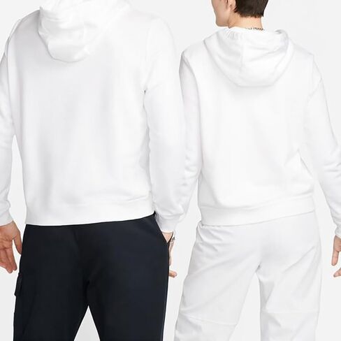 بلوفر بغطاء للرأس للنساء من Nike Sportswear Club Fleece للبالغين DQ5793-10، مقاس M أبيض/أسود in Saudi Arabia