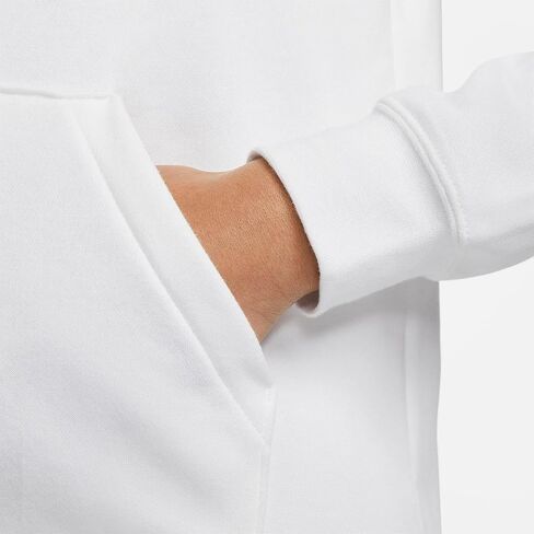 بلوفر بغطاء للرأس للنساء من Nike Sportswear Club Fleece للبالغين DQ5793-10، مقاس M أبيض/أسود in Saudi Arabia