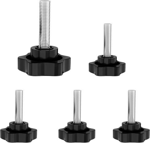 5PCS Plum Knob Fastening Screw M8 x 40mm Black in Saudi Arabia