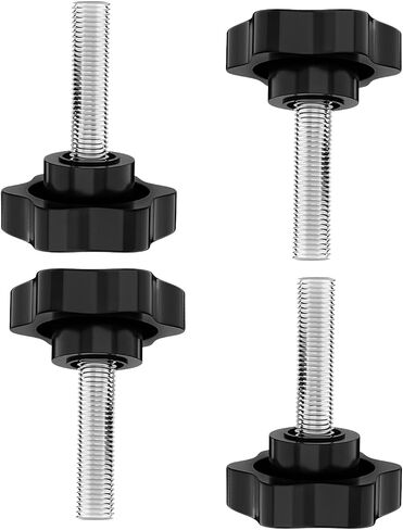 5PCS Plum Knob Fastening Screw M8 x 40mm Black in Saudi Arabia