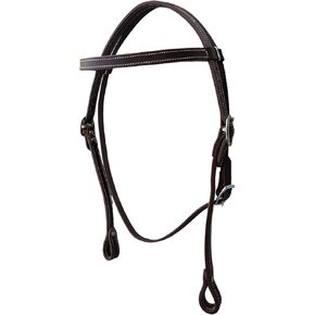 Double Stitched Latigo Leather Browband Western Horse Headstall