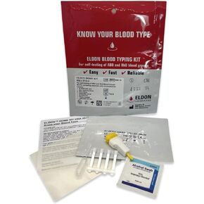 Eldoncard Blood Typing Kit, 10 Test Pack, Know Your Blood Type, Accurate Instant Home Testing, Determine A, O, B, RHS-D Negative & Positive Groups