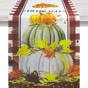 Fall Pumpkin Table Runner, Fall Decor, Fall Kitchen Decor, Table Runners for Fall Decorations for Home, Kitchen Dining Coffee or Indoor and Outdoor Home Parties Decor(13*72in)