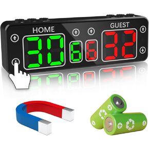 Cornhole Scoreboard,Battery Powered Ping Pong Score Keeper with Touchscreen Button&Top Button,LED Digital Electronic Scoreboard with Buzzer,Shuffleboard/Indoor Games & Sports