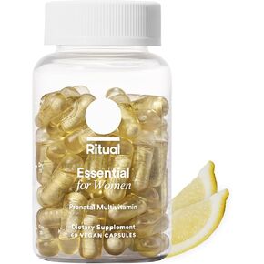 Ritual Essential for Women Prenatal Multivitamin: Folate & Choline for Neural Tube Support, Omega-3 DHA for Fetal Brain Development, Iron, Calcium-Helper D3 & K2, Non-GMO, Vegan, Mint, 30 Days