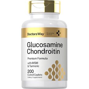 Doctor's Way Glucosamine Chondroitin 200 Caplets | with MSM and Turmeric | Advanced Support Complex | Non-GMO, Gluten Free Supplement