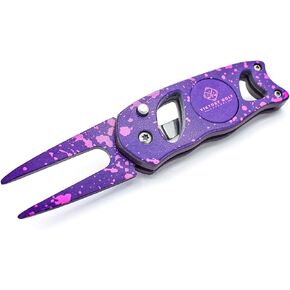 Switch Blade Style Precision Divot Tool – Chaos Edition - Compact & Lightweight - Foldable - Pop-Out Spring Action - Color Matched Magnetic Ball Marker