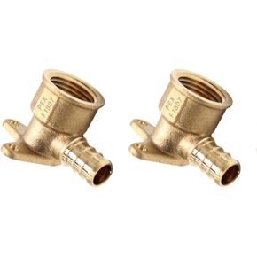 (Pack of 10) EFIELD Pex Drop-Ear Elbow Brass Crimp Fitting 1/2 Inch x 1/2 Inch Female NPT, ASTM F1807