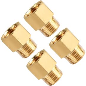 SUNGATOR 13-Pack 3/8 Inch Female to 1/4 Male Reducer, NPT Brass Pipe Fittings Adapters, 1/4" Male to 3/8" Female NPT Reducer Adapters, Brass Pipe Extension Connectors with Sealing Tape