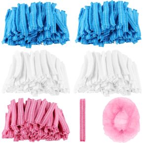 500 PCS Disposable Hair Nets, 21'' Disposable Bouffant Caps, Breathable Non-Woven Hair Cap Bulk, Elastic Head Cap Hair Cover, Assorted Color Dust Caps for Food Service, Beauty Salons, Labs