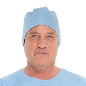 HALYARD Surgical Cap, w/KAYCEL Fabric, 4-Ply Tissue with Polyester Reinforcements, Universal, Blue, 69240 (Box of 100)
