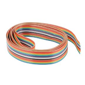 uxcell Flexible Flat Ribbon Cable Wire, 16 Pin, 1.5 m Long, 1.25 mm Pitch, Rainbow
