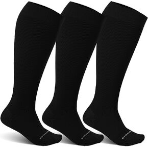 Bamboo Viscose Plus Size Compression Socks Wide Calf 15-20mmHg Knee High Sock for Nurses, Pregnant Women, Travel